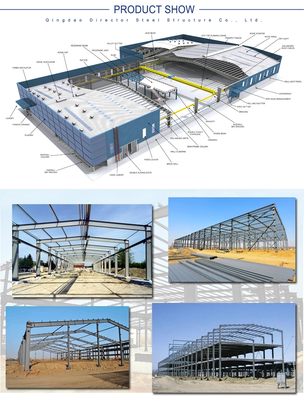 Cheap Industrial Prefabricated/Modular Metal Prefab Factory/Warehouse/Steel Building