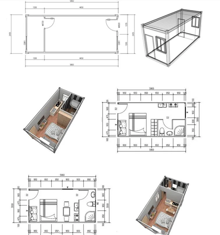 Flat Pack Factory Price Office Mobile Steel Mobile Modular Portable Luxury Tiny House Prefabricated Prefab Container Home