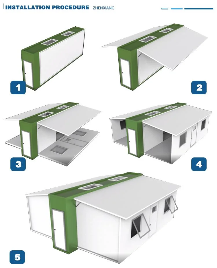 Mobile Flat Pack Fold Prefabricated Building Modular Shipping Office Container Steel Structure Prefab Modular Movable Foldable Portable House