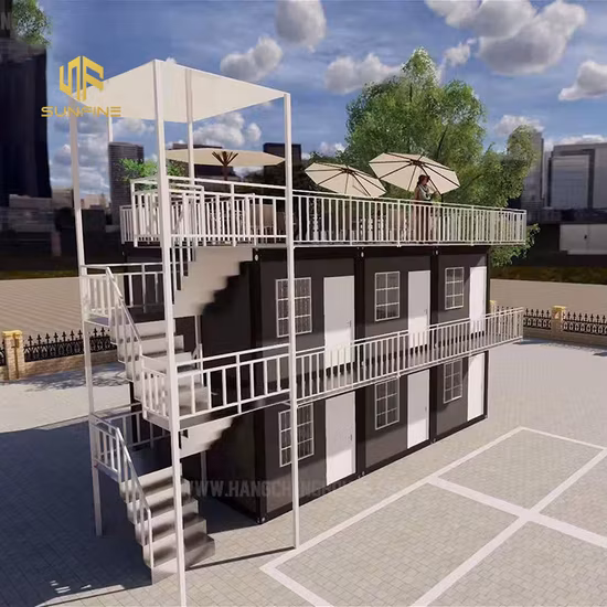 Casas modulares móveis pré-fabricadas profissionais de 2 andares com design moderno Casa de contêiner pré-fabricada com decoração