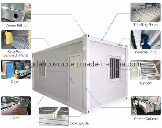 3X 40FT Prefab Modular Prefab Pré-fabricada Estrutura de Aço Portátil Container House.
