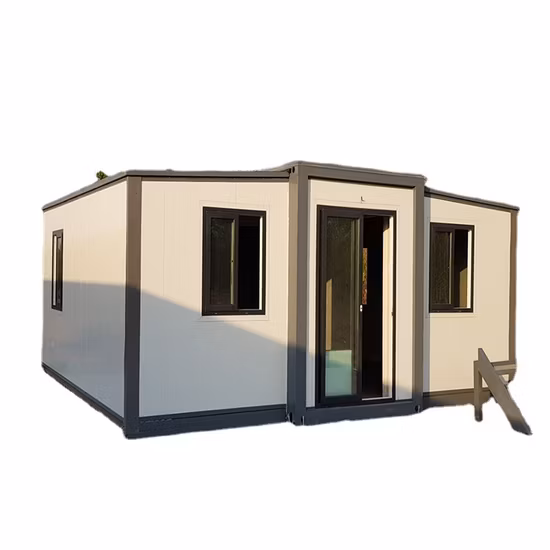 Moderno luxo 20 pés móvel dobrável estrutura de aço padrão modular expansível escritório painel sanduíche portátil pré-fabricada casa de contêiner de transporte pré-fabricada