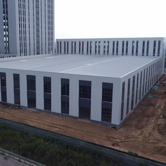 Edifício pré-fabricado, armazém e oficina de estrutura de aço pré-fabricada eficiente e durável com estrutura de empena Projeto de hangar para construção industrial